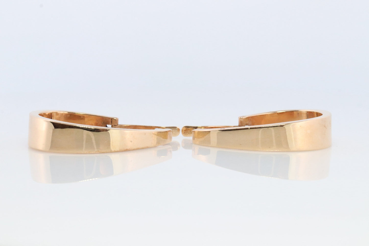 14k Gold J HOOP Earrings. Vintage Andrea Candela Large Heavy Hoop Gloss earrings. Large J Hoops. CJI Earrings