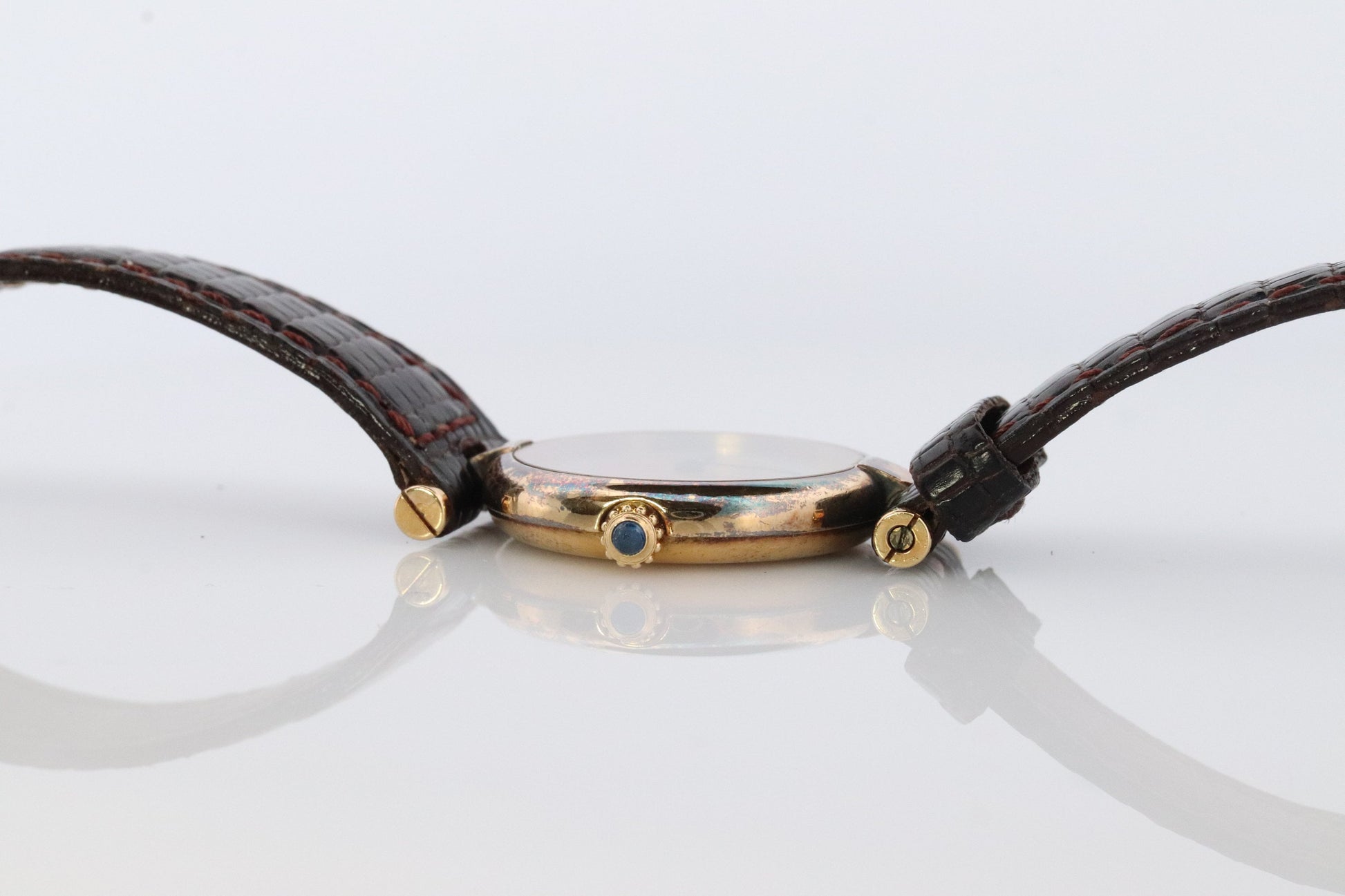 Vintage Must de Cartier Vendome Trinity Watch. ARGENT Cartier 925 Vermeil Quartz Ardent ROUND Swiss Made. Triple, Three tone Cartier.