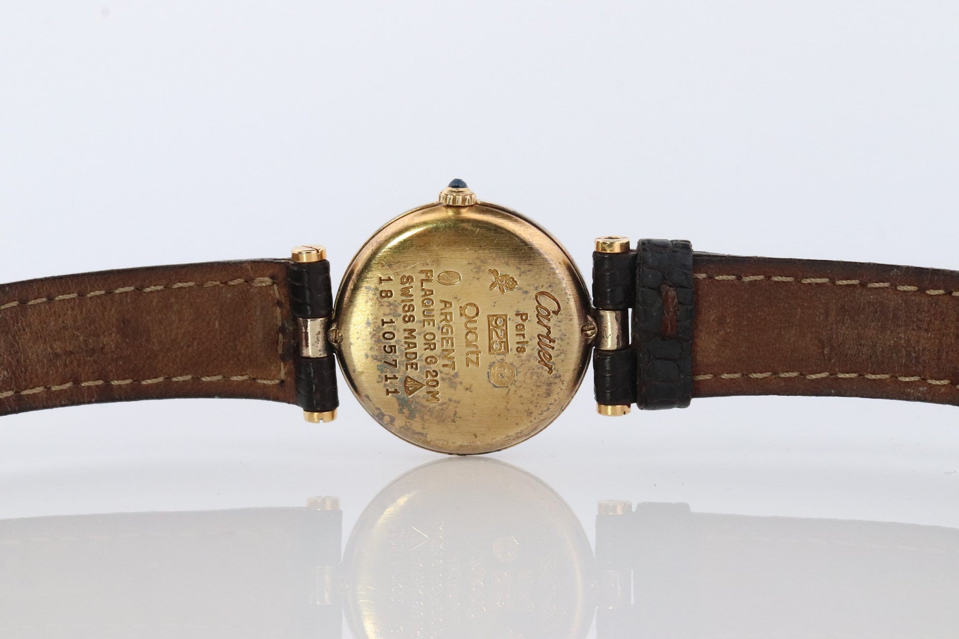 Vintage Must de Cartier Vendome Trinity Watch. ARGENT Cartier 925 Vermeil Quartz Ardent ROUND Swiss Made. Triple, Three tone Cartier.