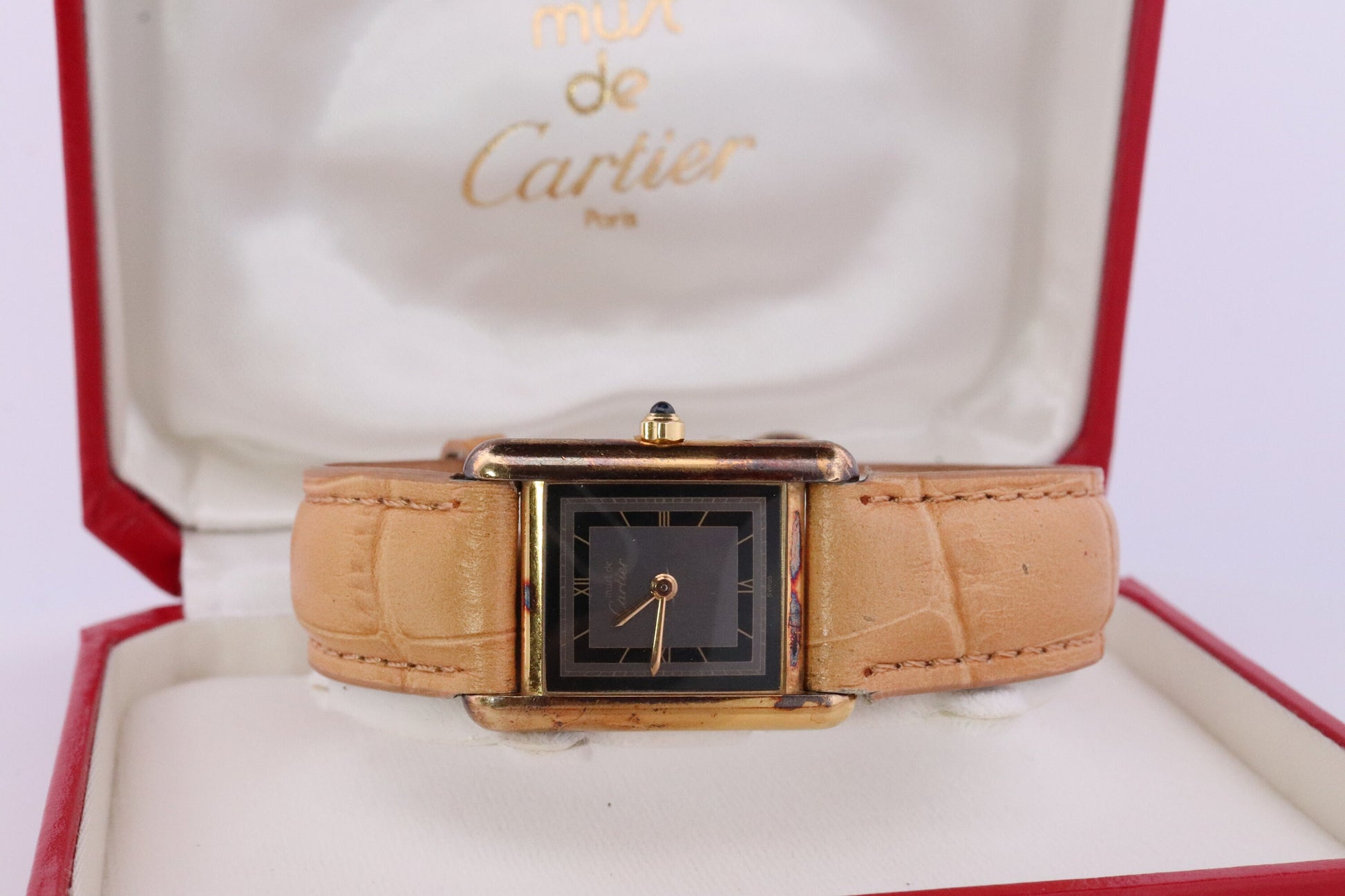 Vintage Must de Cartier Tank Watch. ARGENT Cartier 925 Vermeil Quartz Ardent Swiss Made.