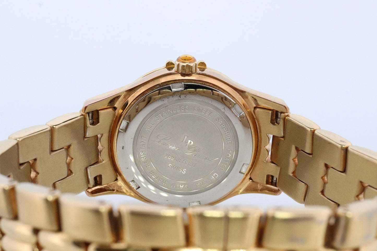 Lucien Piccard watch Ladies. Stainless Steel Gold Tone with Sapphires and MOP Face. Women's Lucien Piccard watch.