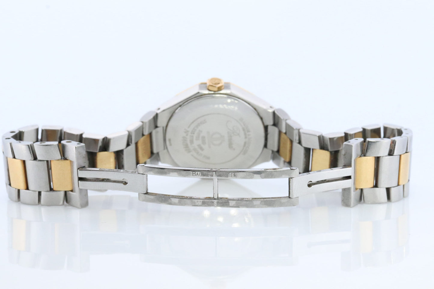 Vintage Baume and Mercier watch. Baume Mercier 65473 Riviera 18k Yellow Gold Stainless Steel. Two Tone Color Date watch