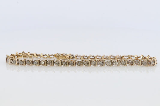 14k Diamond Tennis Bracelet. 14k S-LINK round diamond Tennis bracelet.