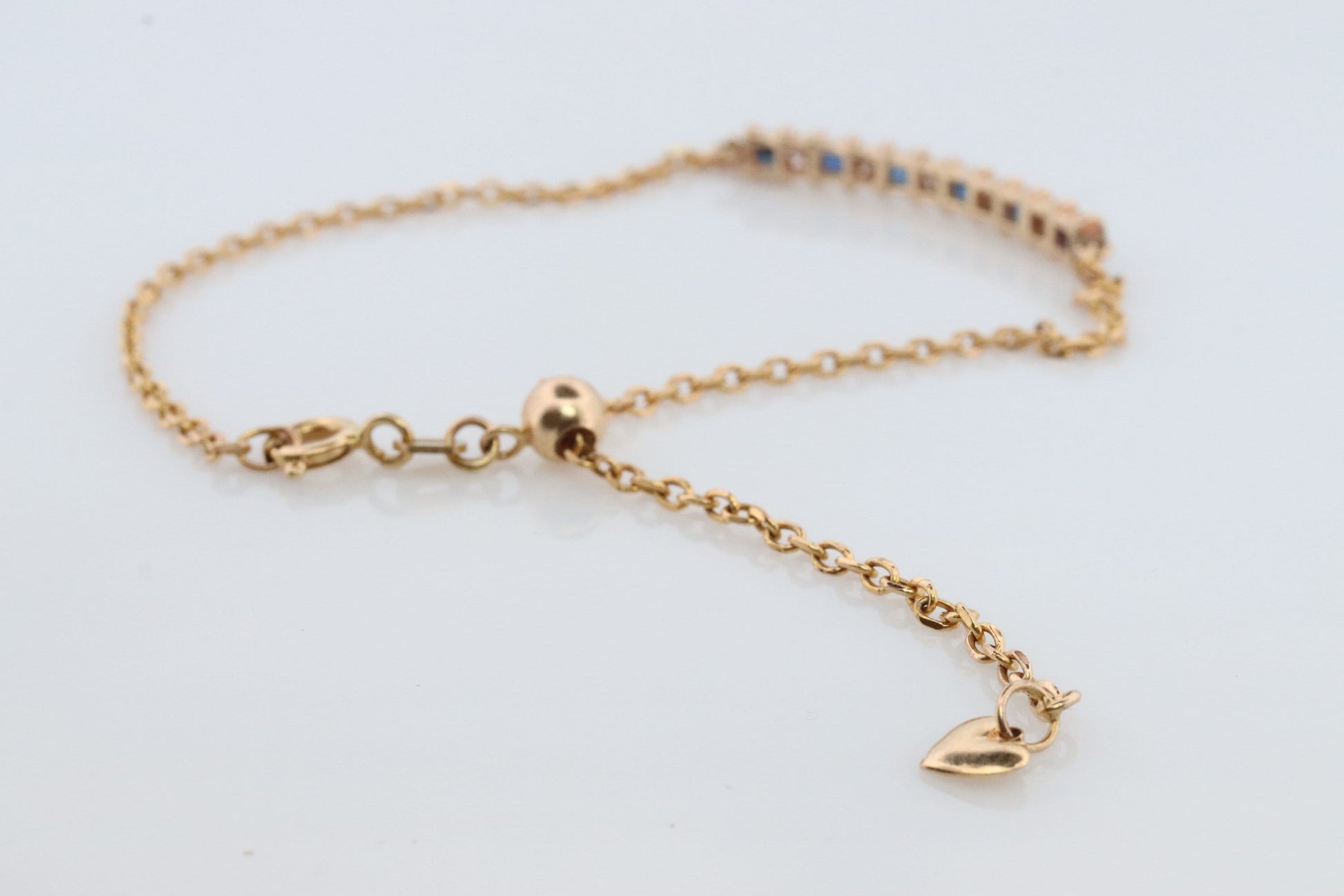 10k Dark Blue Sapphire Diamond Bar Bracelet. 10k/14k Yellow Gold Genuine Sapphire Diamond Tennis Adjustable Bracelet.