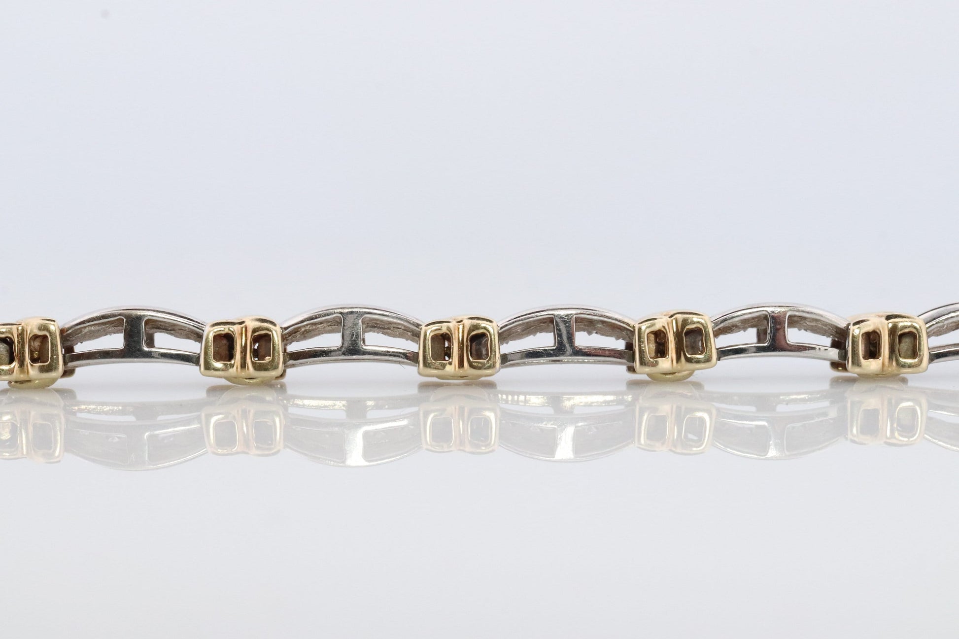 10k Diamond XOXO Bracelet. 10k Yellow White Gold Kiss Hug Diamond Bracelet.
