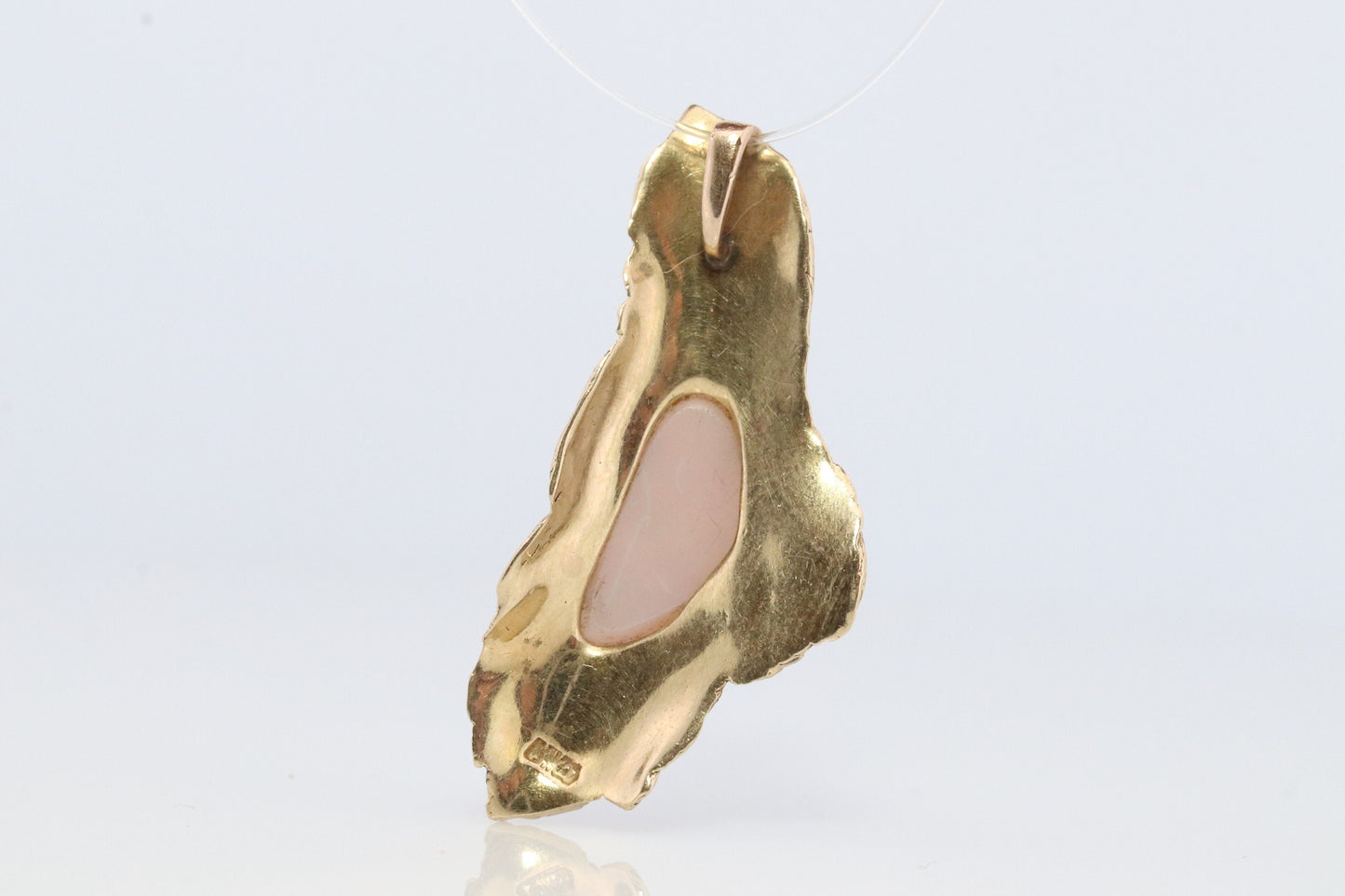 14k prong OPAL Pendant Charm. Australian Crystal Opal Gold Nugget pendant.