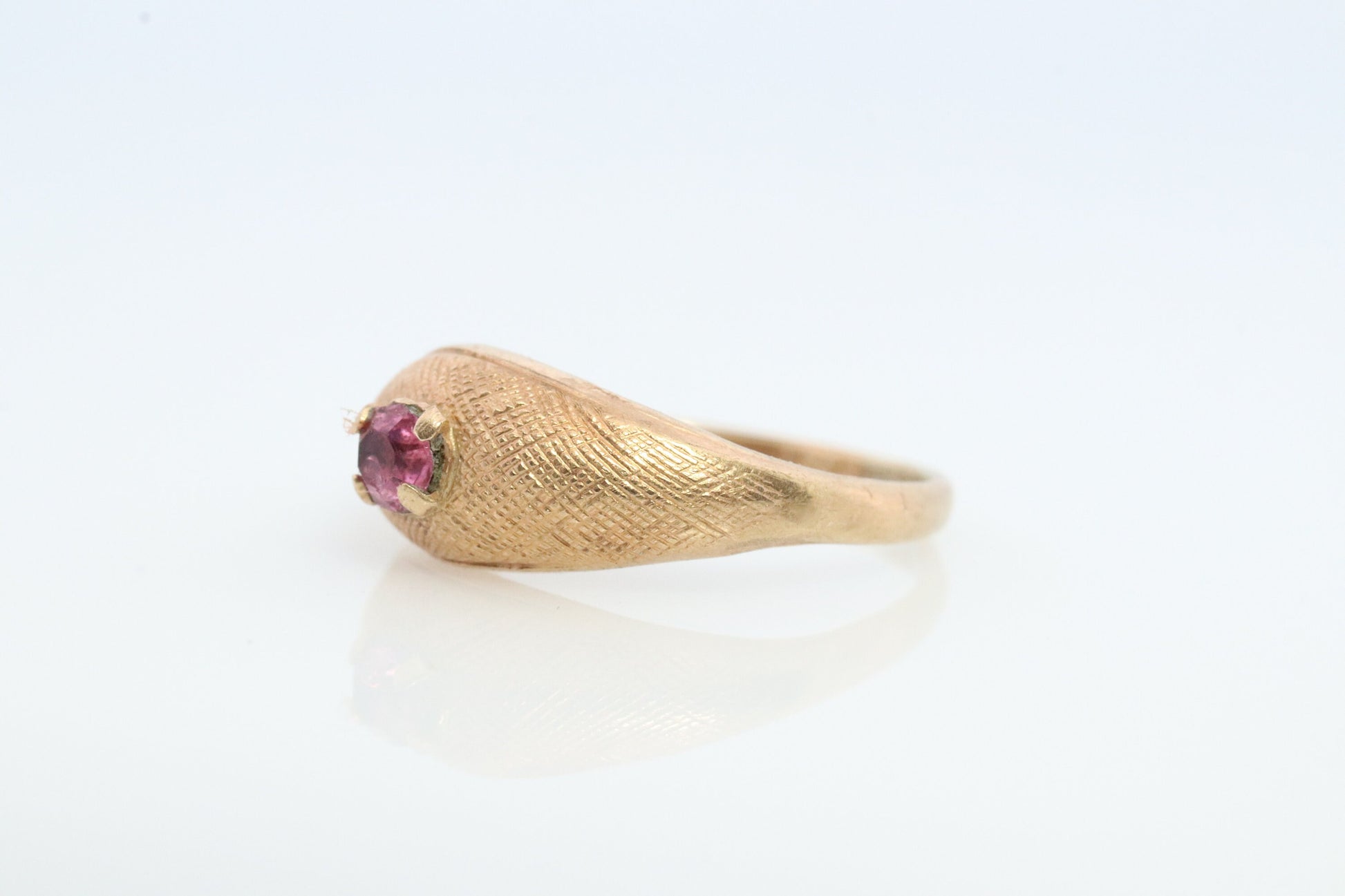 10k Purple Gem Prong Set. Paste Solitaire ring. PSCO. MIDI or pinkie ring.