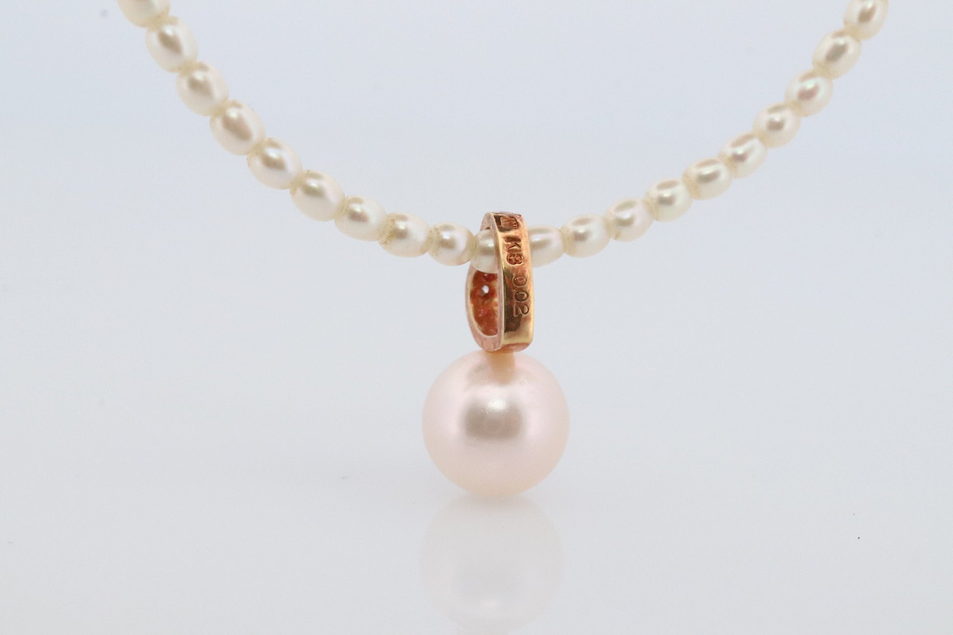 Mikimoto Necklace. Vintage 18k Gold Mikimoto Perlita Pearls with Heart Pendant. Mikimoto Diamond Open heart pendant.