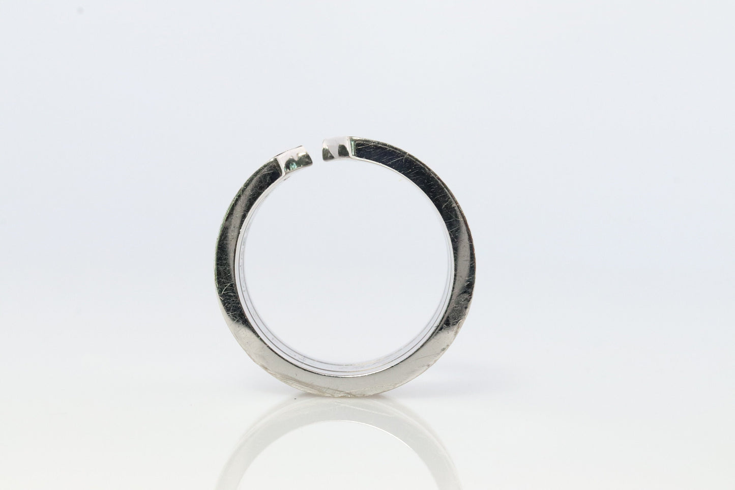 Vintage Cartier Diamond Ring. Open C Diamond Band. Authentic 18k White Gold Cartier Diamond Band. Open Genuine 750 Cartier Ring.