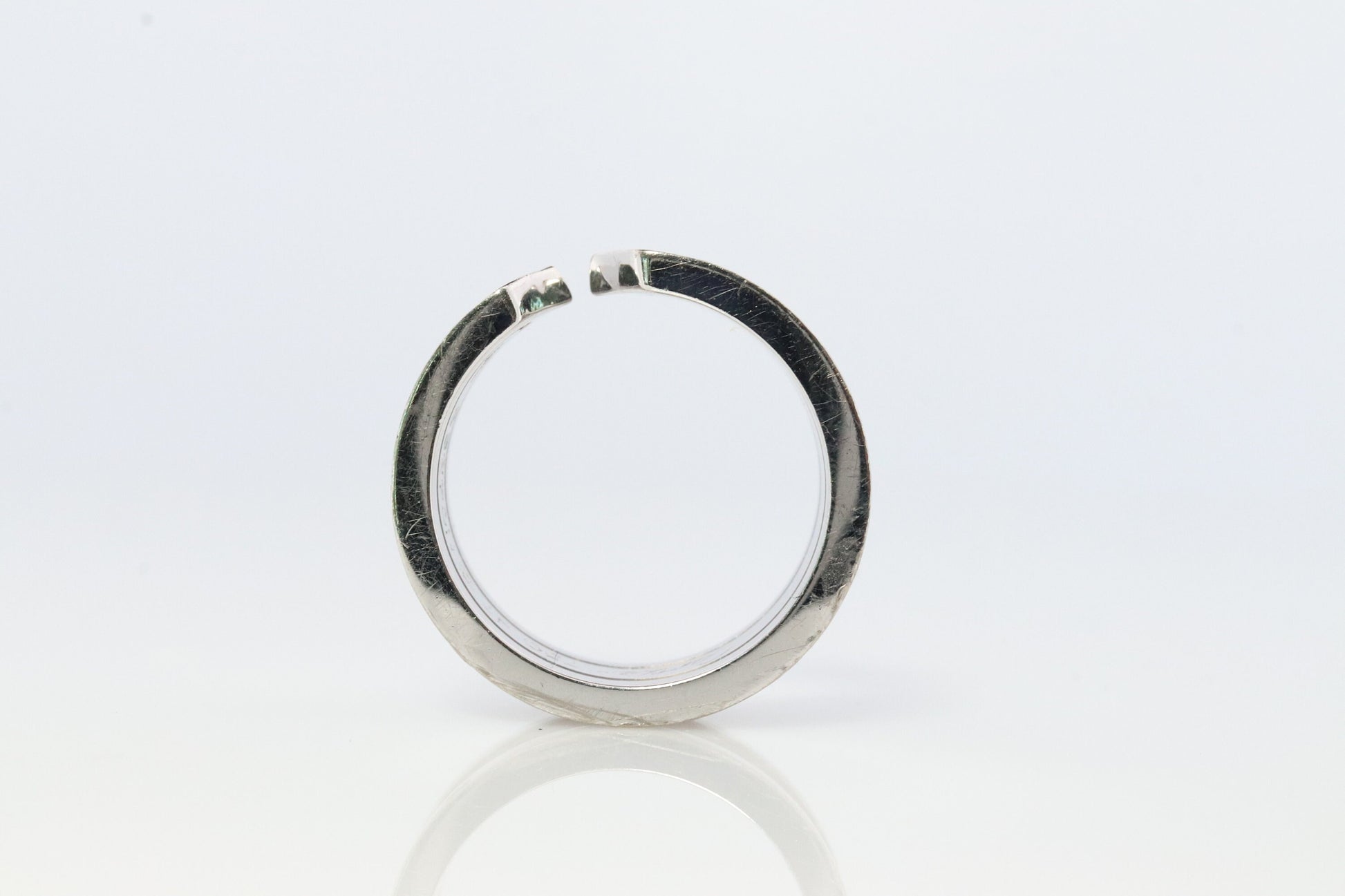 Vintage Cartier Diamond Ring. Open C Diamond Band. Authentic 18k White Gold Cartier Diamond Band. Open Genuine 750 Cartier Ring.