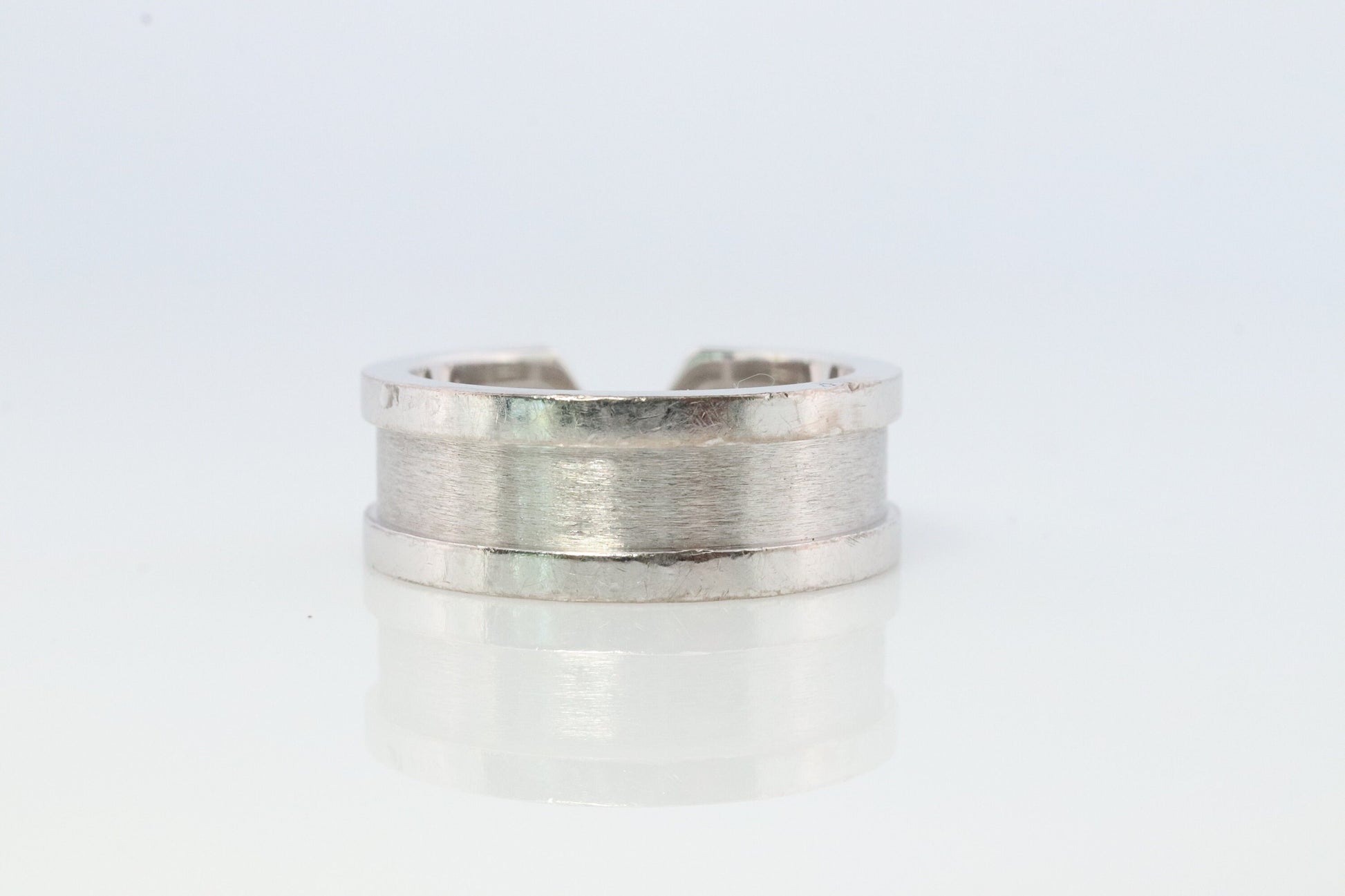 Vintage Cartier Diamond Ring. Open C Diamond Band. Authentic 18k White Gold Cartier Diamond Band. Open Genuine 750 Cartier Ring.