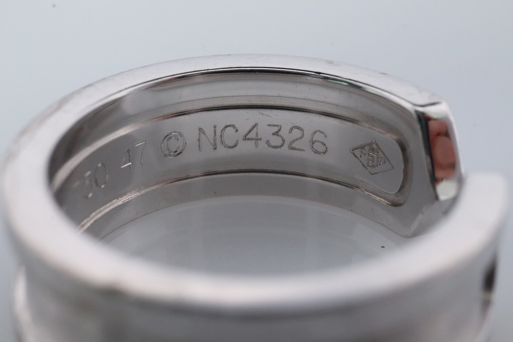 Vintage Cartier Diamond Ring. Open C Diamond Band. Authentic 18k White Gold Cartier Diamond Band. Open Genuine 750 Cartier Ring.