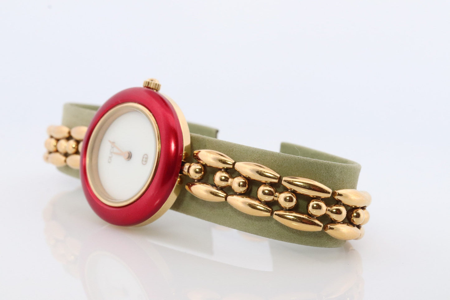 Genuine GUCCI 11/12 Watch. Vintage Ladies Gucci Change Bezel Watch. With Box and Bezels.
