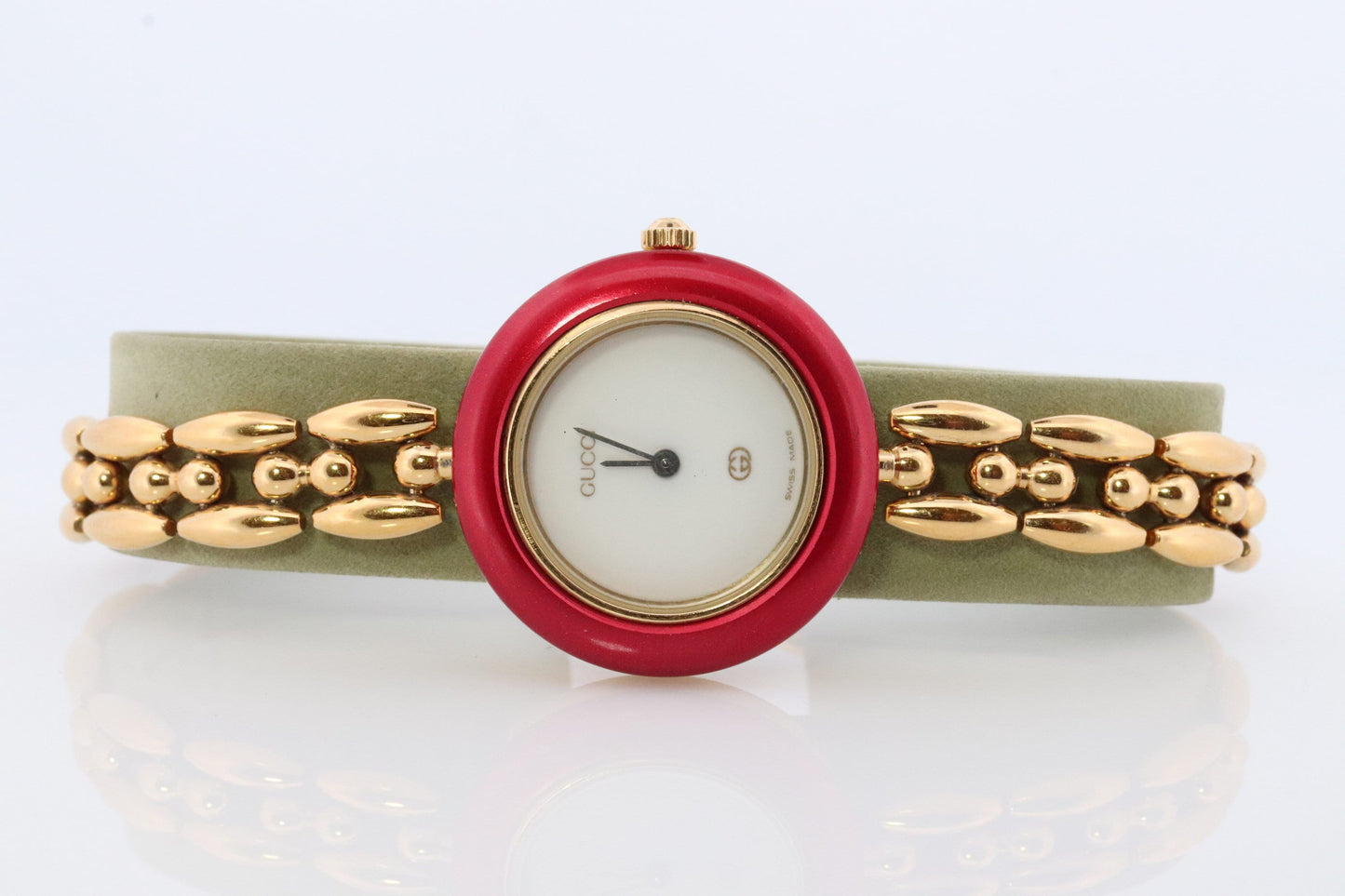 Genuine GUCCI 11/12 Watch. Vintage Ladies Gucci Change Bezel Watch. With Box and Bezels.