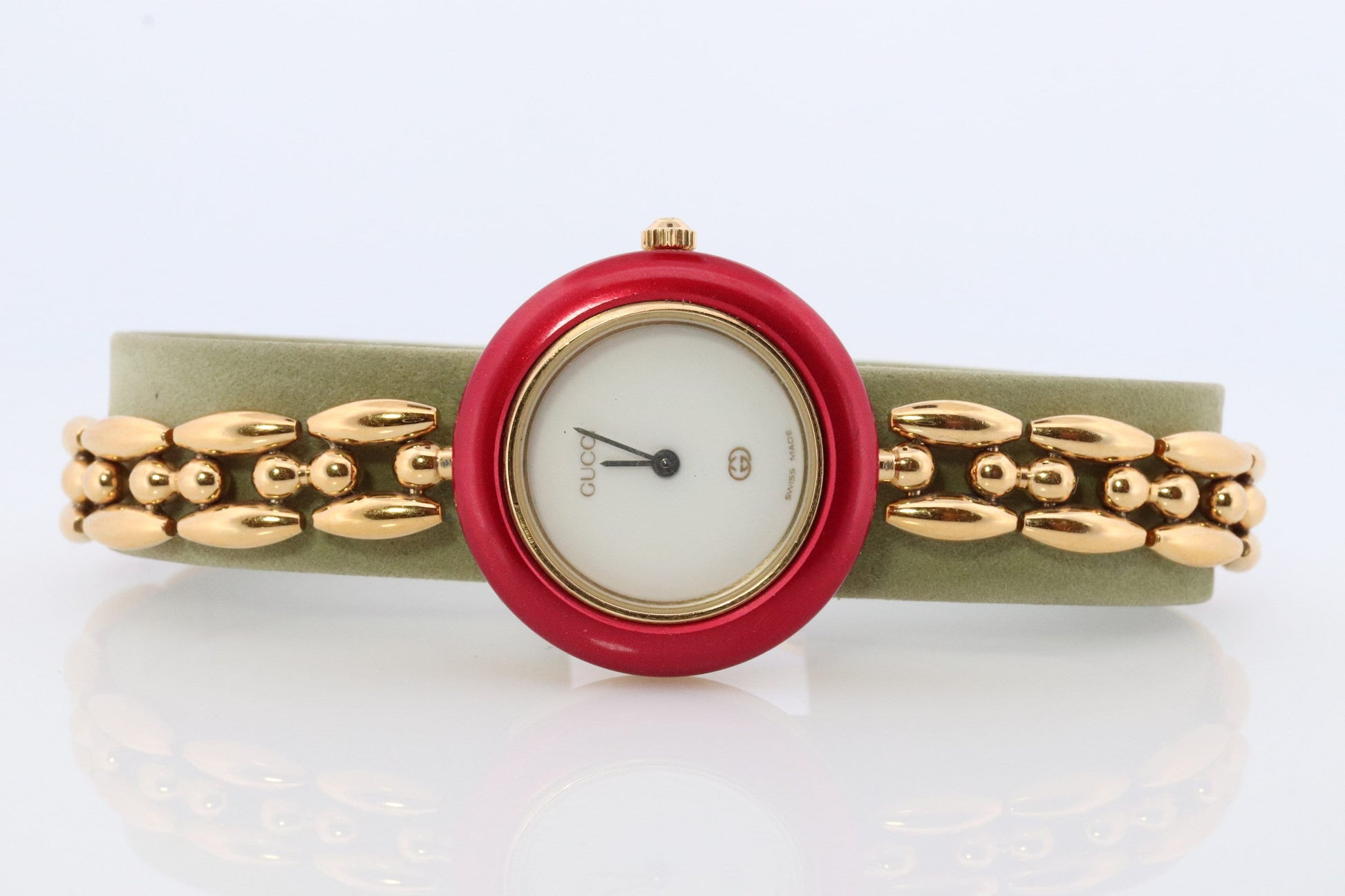 Genuine GUCCI 11/12 Watch. Vintage Ladies Gucci Change Bezel Watch. With Box and Bezels.