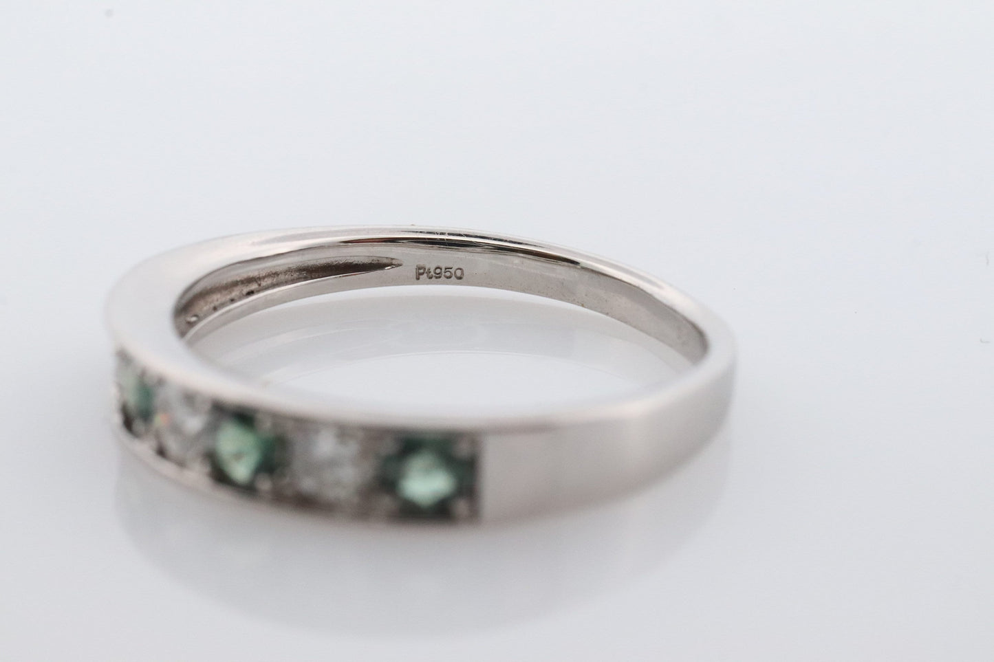 Genuine Alexandrite Ring. Diamond Alexandrite Eternity band 900 Platinum setting round Natural ALEXANDRITE ring with diamond accents.
