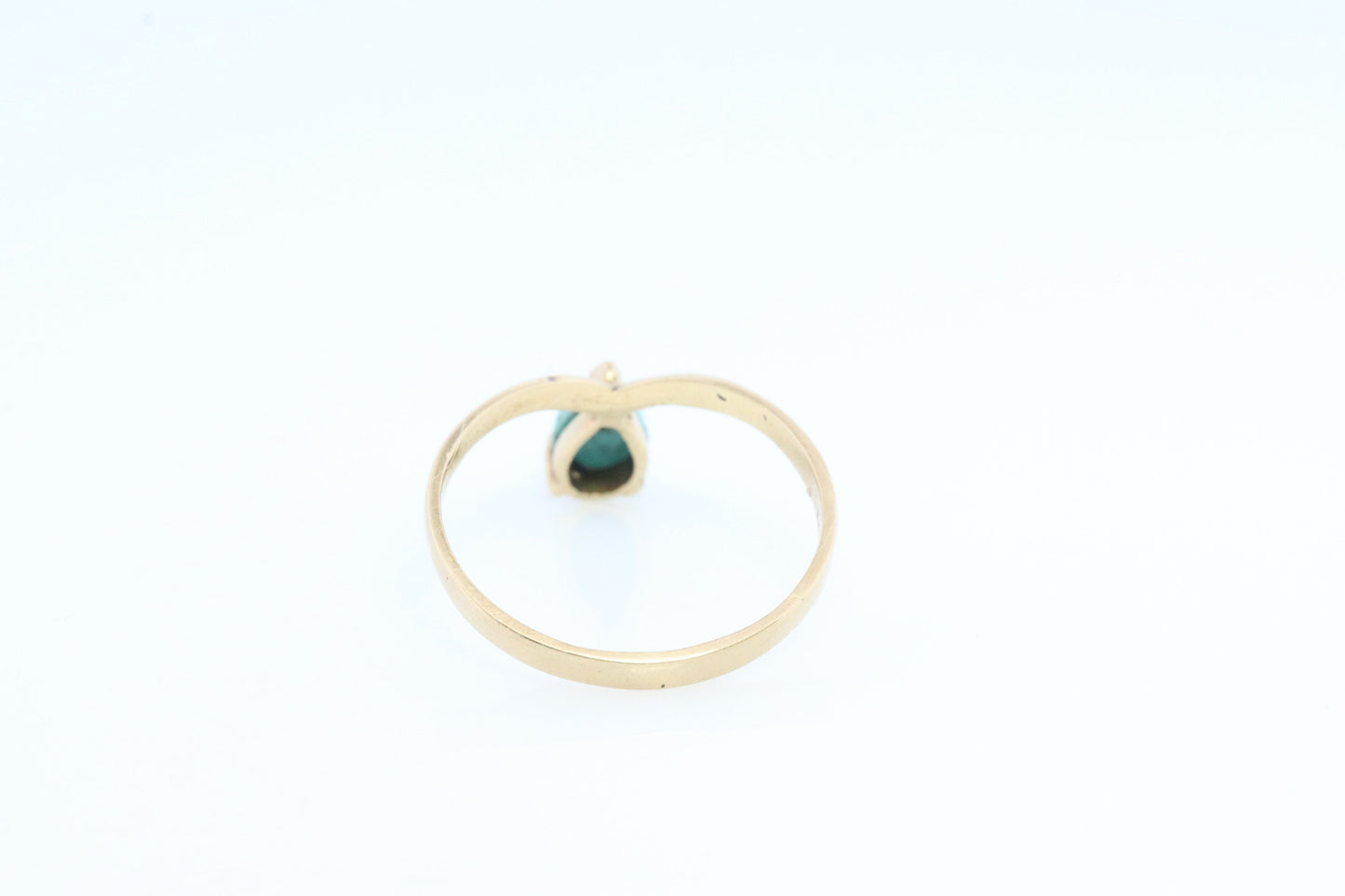14k Drop Turquoise Cabochon stone Ring. 14k Aquamarine Turquoise Stacking Ring
