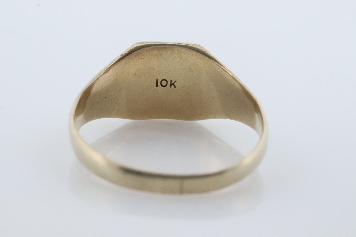 Vintage Signet Ring. 10k Yellow gold. Blank Flat Signet ring for Initials. Engravable Signet ring. st(62)