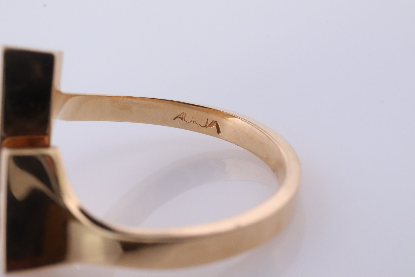 14k diamond tension set Eternity bypass ring. 14k Diamond Graduating infinity band #1057