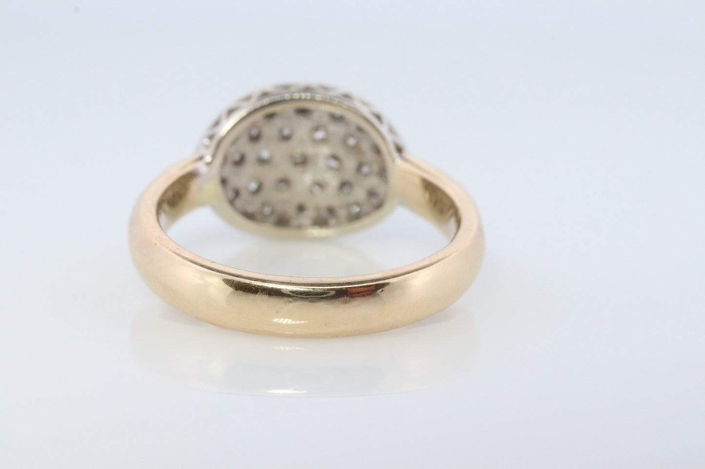 14k Diamond Pave Encrusted Band. Diamond Dome Bombe Cluster band. Diamond ring. #1058