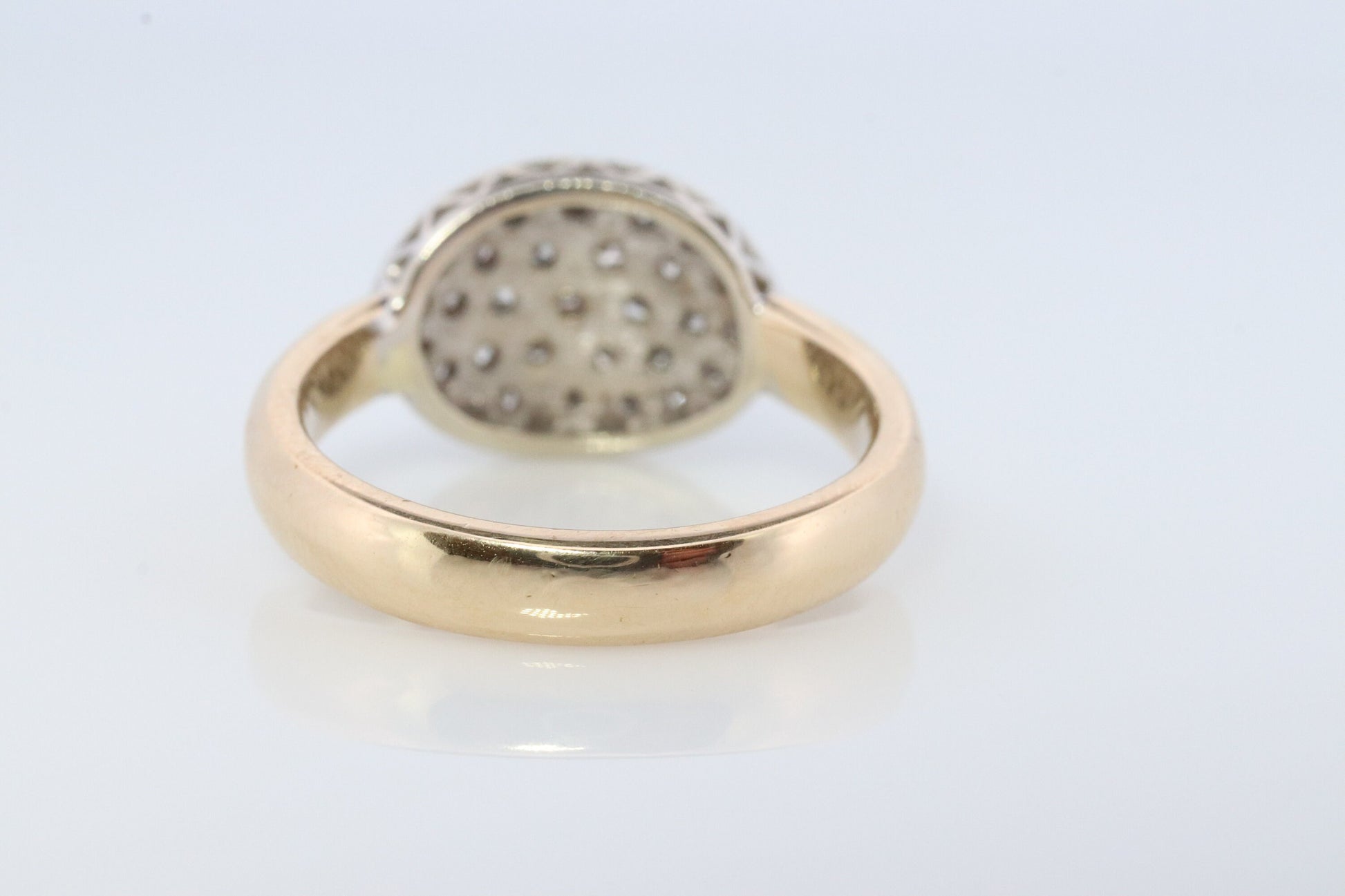 14k Diamond Pave Encrusted Band. Diamond Dome Bombe Cluster band. Diamond ring. #1058