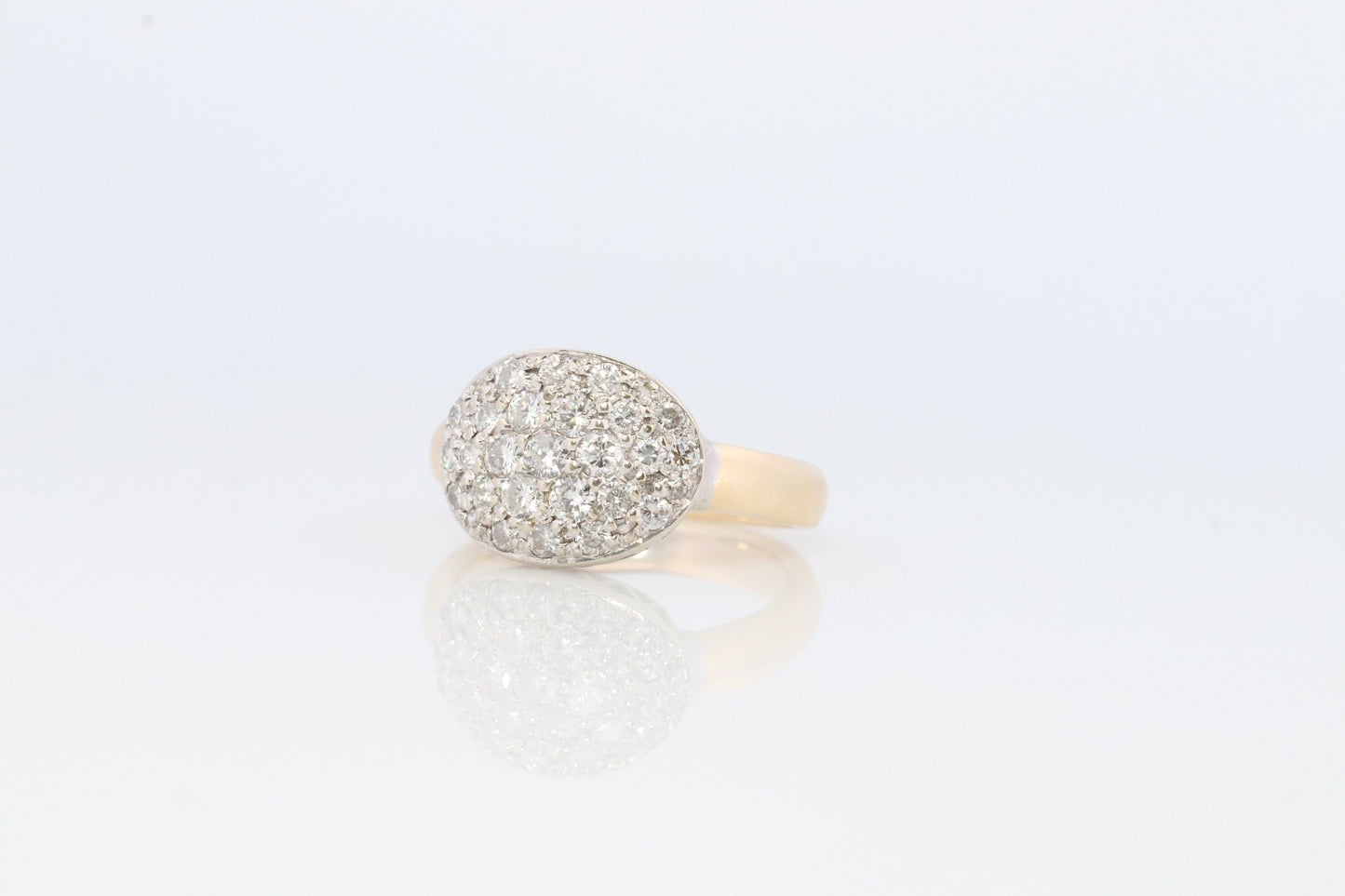 14k Diamond Pave Encrusted Band. Diamond Dome Bombe Cluster band. Diamond ring. #1058