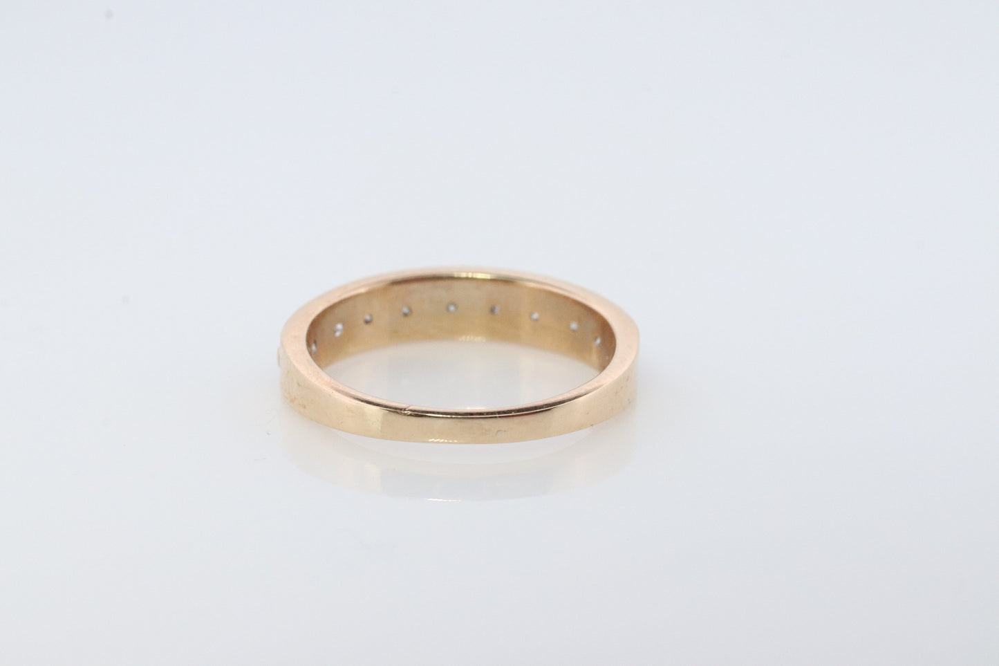 14k diamond prong set Eternity bypass ring. 14k Diamond infinity band st(1060)