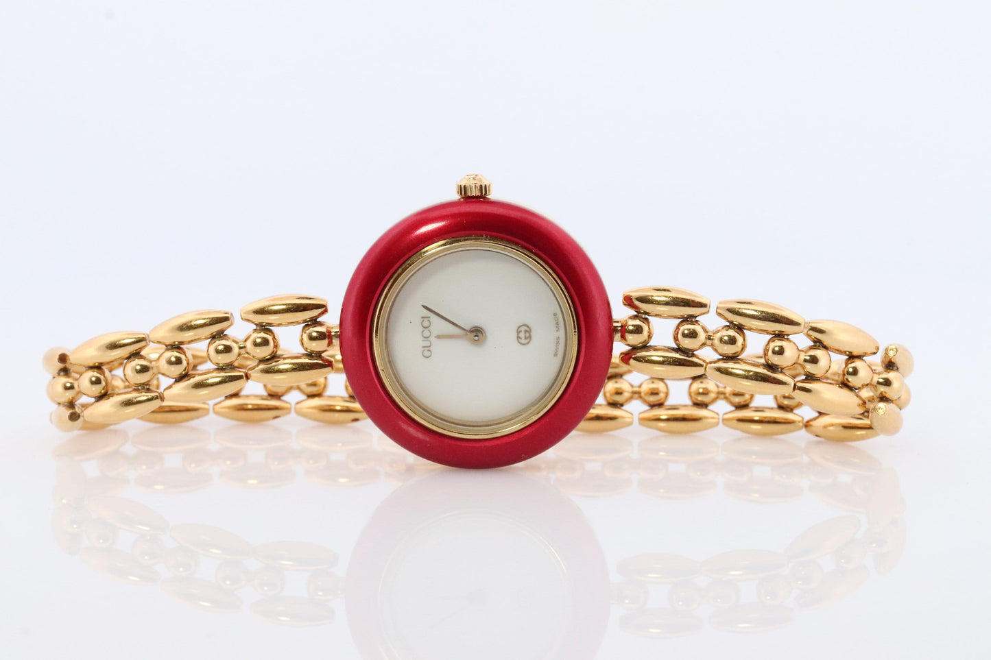 Genuine GUCCI 11/12 Watch. Vintage Ladies Gucci Change Bezel Watch. With Box and Bezels.