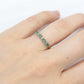 10k Eternity Natural Emerald Yellow gold ring. Half Alternating Eternity band.