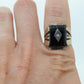 10k ONYX and diamond Signet ring. Heavy Mens Onyx and diamond Signet ring