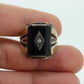 10k ONYX and diamond Signet ring. Heavy Mens Onyx and diamond Signet ring