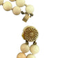 14k Coral Carved Angel Skin Salmon Bead Necklace. Two Strand Peach White Coral