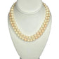 14k Coral Carved Angel Skin Salmon Bead Necklace. Two Strand Peach White Coral