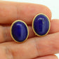 14k Lapis Lazuli  earrings. Cabochon Blue Lapis Lazuli Stud gold earrings.