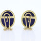 14k Lapis Lazuli  earrings. Cabochon Blue Lapis Lazuli Stud gold earrings.