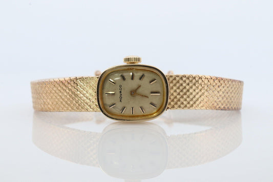 14k MOVADO Mechanical Watch. Movado Vintage Ladies watch with 14k Gold Mesh Brac