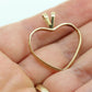 14k Open Heart Pendant. Antique 1940s Large Open Heart Pendant.