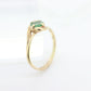 14k Oval Natural Emerald Yellow gold bypass ring. Genuine Natural Emerald Ring.