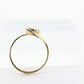 14k Oval Natural Emerald Yellow gold bypass ring. Genuine Natural Emerald Ring.