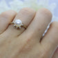 14k Pearl and Diamond Halo ring. 14k White gold Solitaire Halo ring with AKOYA