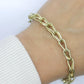 14k UNOAeRRE Textured Link Chain BRACELET. 14k LOOP Italian Bracelet 6.9g