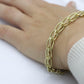 14k UNOAeRRE Textured Link Chain BRACELET. 14k LOOP Italian Bracelet 6.9g