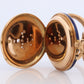 18k Gold Pocket Watch. Antique Blue enamel rose cut diamonds. Fleur de Lis WORKS