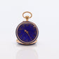 18k Gold Pocket Watch. Antique Blue enamel rose cut diamonds. Fleur de Lis WORKS