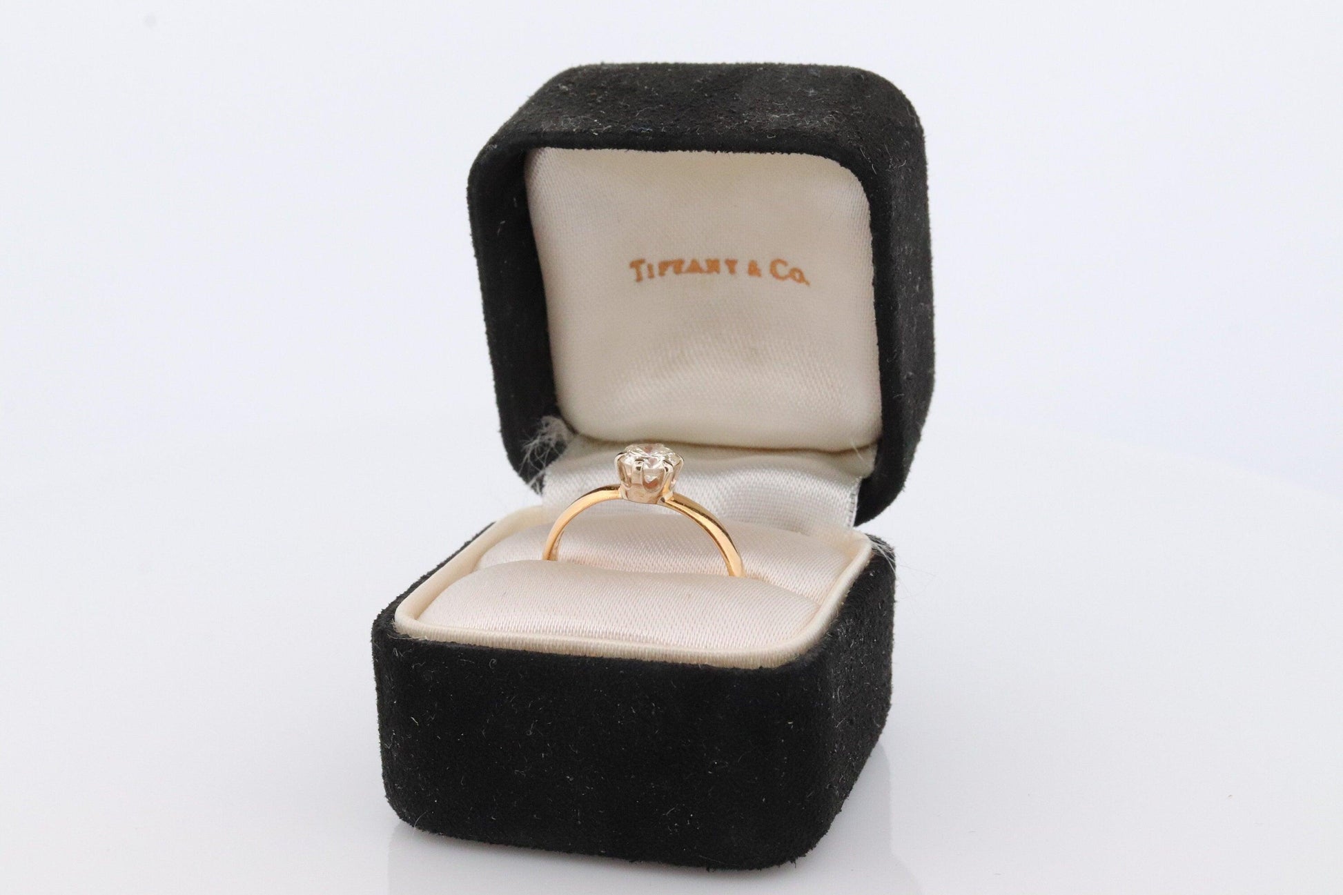 Antique 22k Tiffany and Co. Diamond solitaire. 1910s 1/2ct Diamond Tiffany Ring