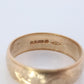 9k Wide Band. 9k / 10k Wide Floral engraved band. Made in London UK England 1994