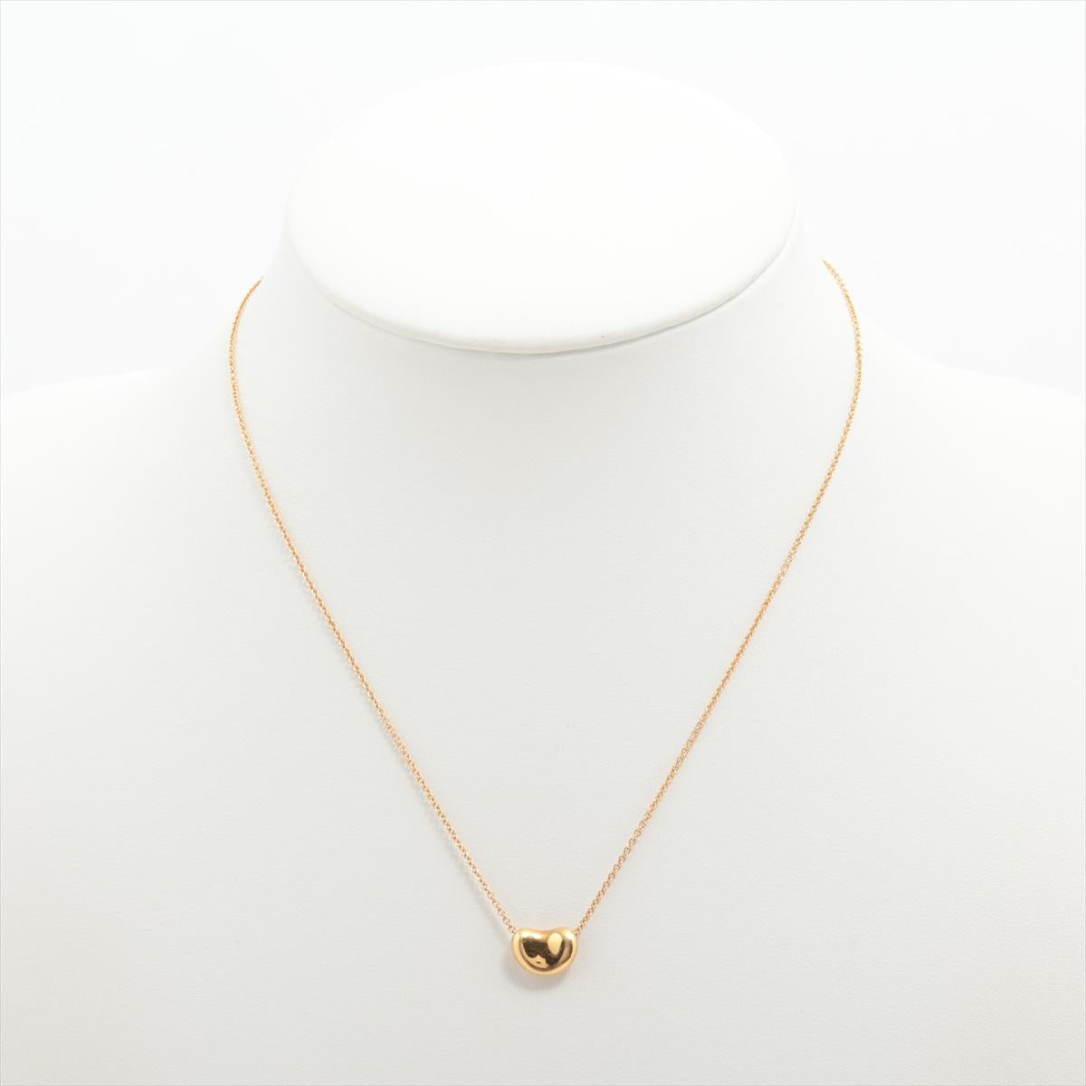 Tiffany & Co. 18k Gold Chain and Bean Pendant Necklace. 750 Yellow Gold Tiffany