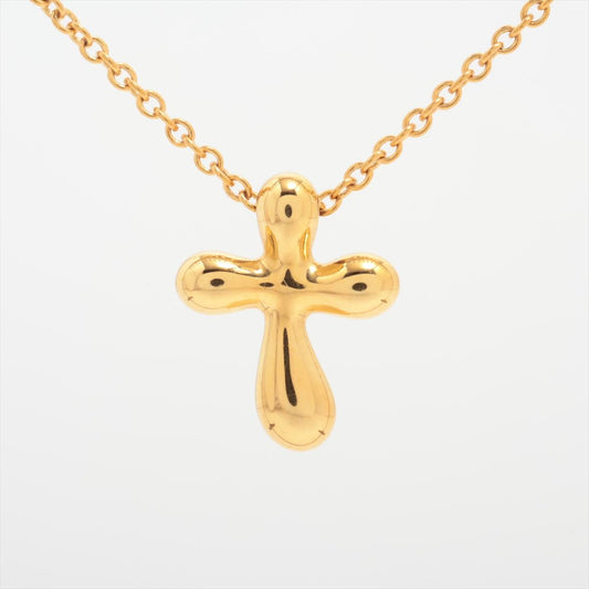 Tiffany & Co. 18k Gold Chain and Cross Pendant Necklace. 750 Yellow Crucifix