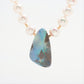 Boulder Opal Pendant. Pearl Necklace with Natural Boulder Opal pendant. Stunning