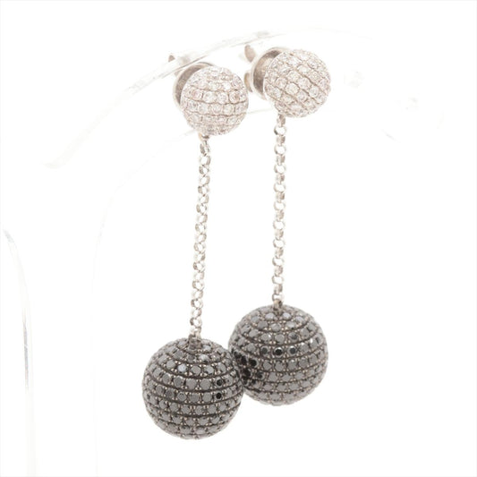 18k Diamond Pave Cluster Earrings. Black Diamond Disco Balls dangle earrings.